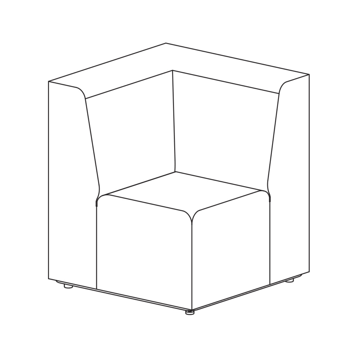 Fomcore Armless Series Linear Corner with 100% ALL-FOAM CORE, Antibacterial Vinyl Upholstery, LIFETIME WARRANTY, FREE SHIPPING