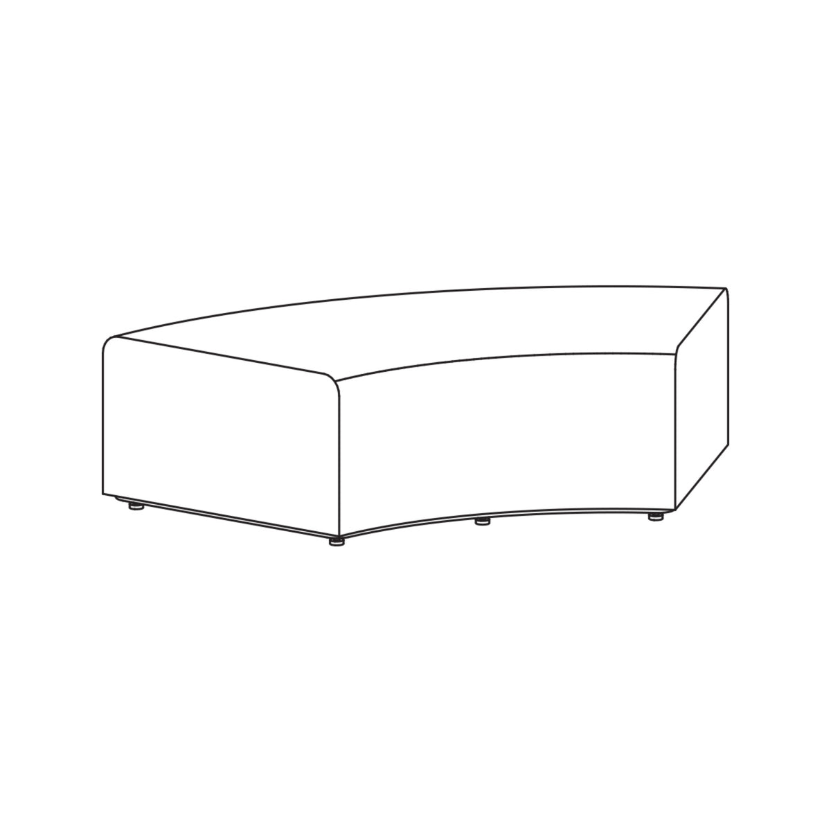 Fomcore Armless Series Curved Bench 60 with 100% ALL-FOAM CORE, Antibacterial Vinyl Upholstery, LIFETIME WARRANTY, FREE SHIPPING