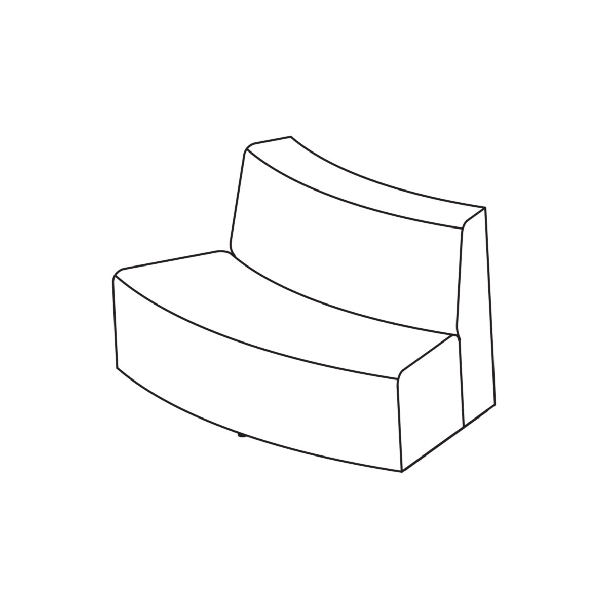 Fomcore Armless Series Sofa Curved Out with 100% ALL-FOAM CORE, Antibacterial Vinyl Upholstery, LIFETIME WARRANTY, FREE SHIPPING