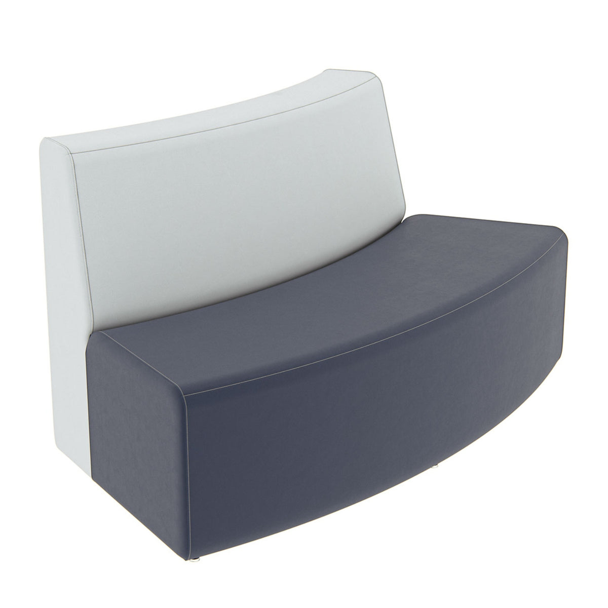 Fomcore Armless Series Sofa Curved Out with 100% ALL-FOAM CORE, Antibacterial Vinyl Upholstery, LIFETIME WARRANTY, FREE SHIPPING