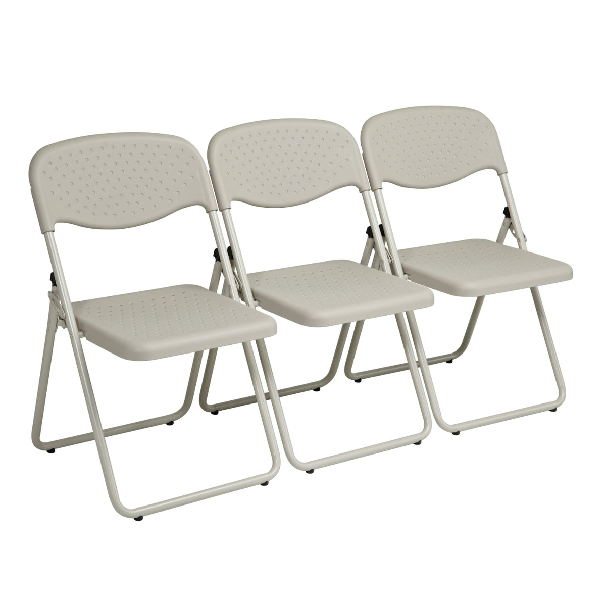Folding Chair with Plastic Seat and Back, 4-Pack