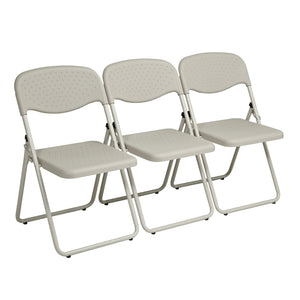 Folding Chair with Plastic Seat and Back, 4-Pack