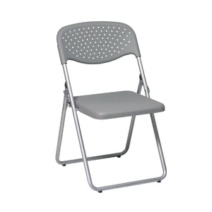 Folding Chair with Plastic Seat and Back, 4-Pack