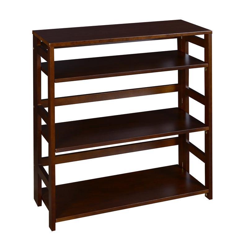 Flip Flop 3-Shelf Folding Bookcase, 30" W x 12" D x 34" H