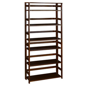 Flip Flop 6-Shelf Folding Bookcase, 30" W x 12" D x 67" H