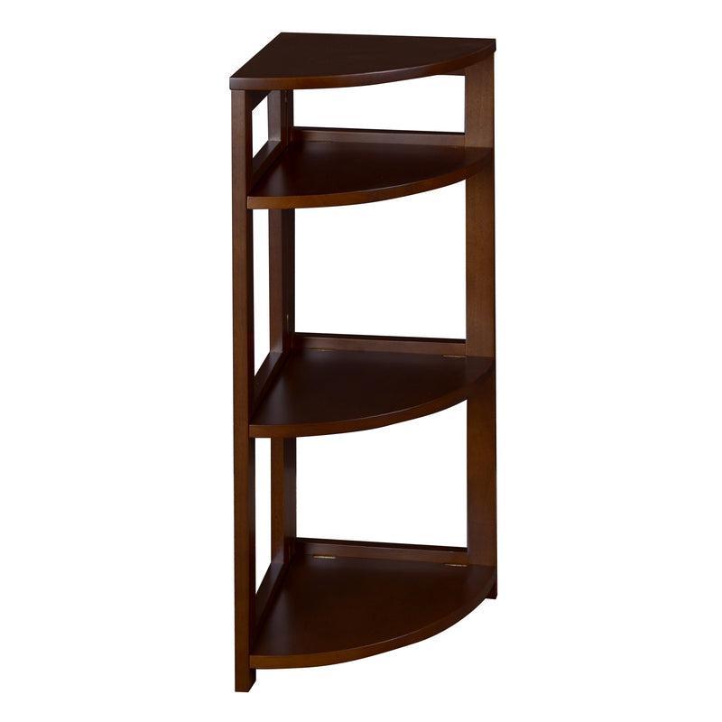 Flip Flop 3-Shelf Corner Folding Bookcase, 12" W x 12" D x 34" H