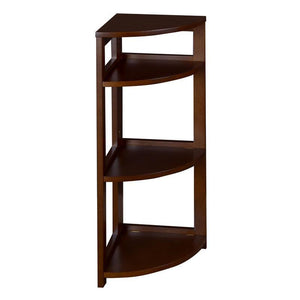 Flip Flop 3-Shelf Corner Folding Bookcase, 12" W x 12" D x 34" H