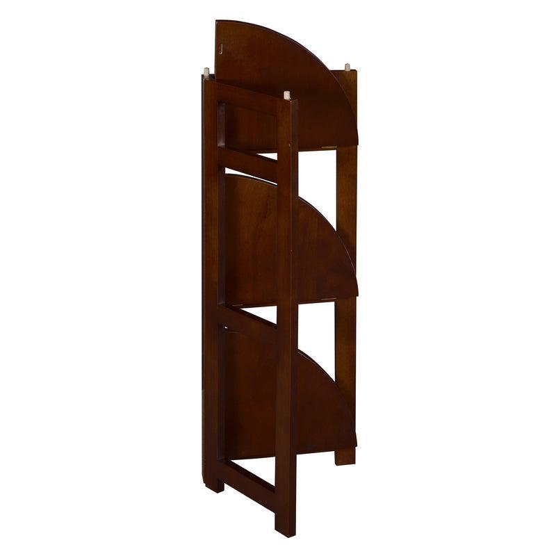 Flip Flop 3-Shelf Corner Folding Bookcase, 12" W x 12" D x 34" H