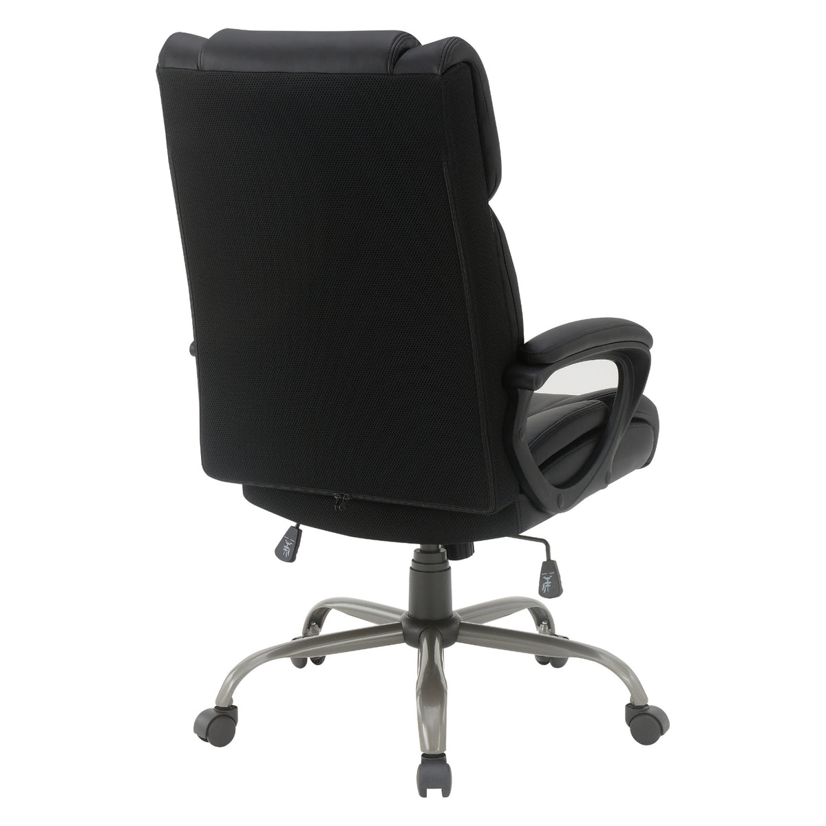 High-Back Faux Leather Executive Chair with Padded Arms and Titanium Metal Base