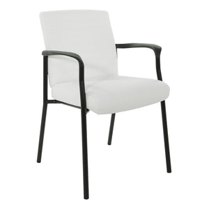 Low-Back Faux Leather Guest Chair with Black Finish Frame
