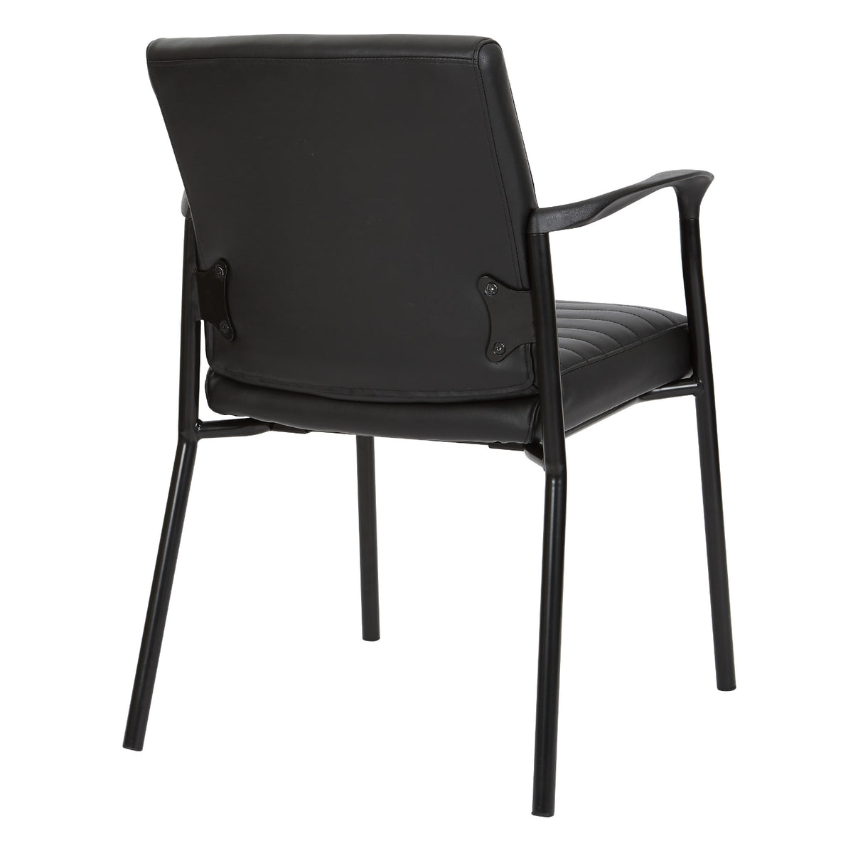 Low-Back Faux Leather Guest Chair with Black Finish Frame