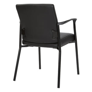 Low-Back Faux Leather Guest Chair with Black Finish Frame