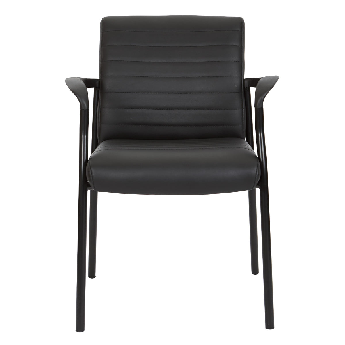 Low-Back Faux Leather Guest Chair with Black Finish Frame