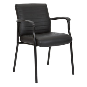 Low-Back Faux Leather Guest Chair with Black Finish Frame