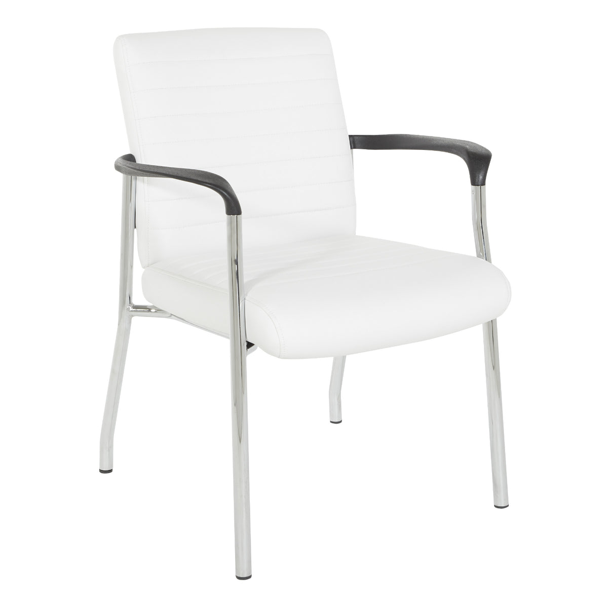 Low-Back Faux Leather Guest Chair with Chrome Finish Frame