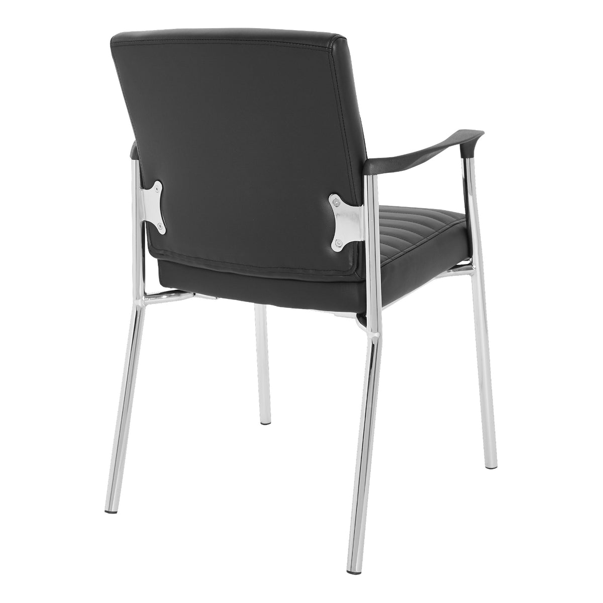 Low-Back Faux Leather Guest Chair with Chrome Finish Frame