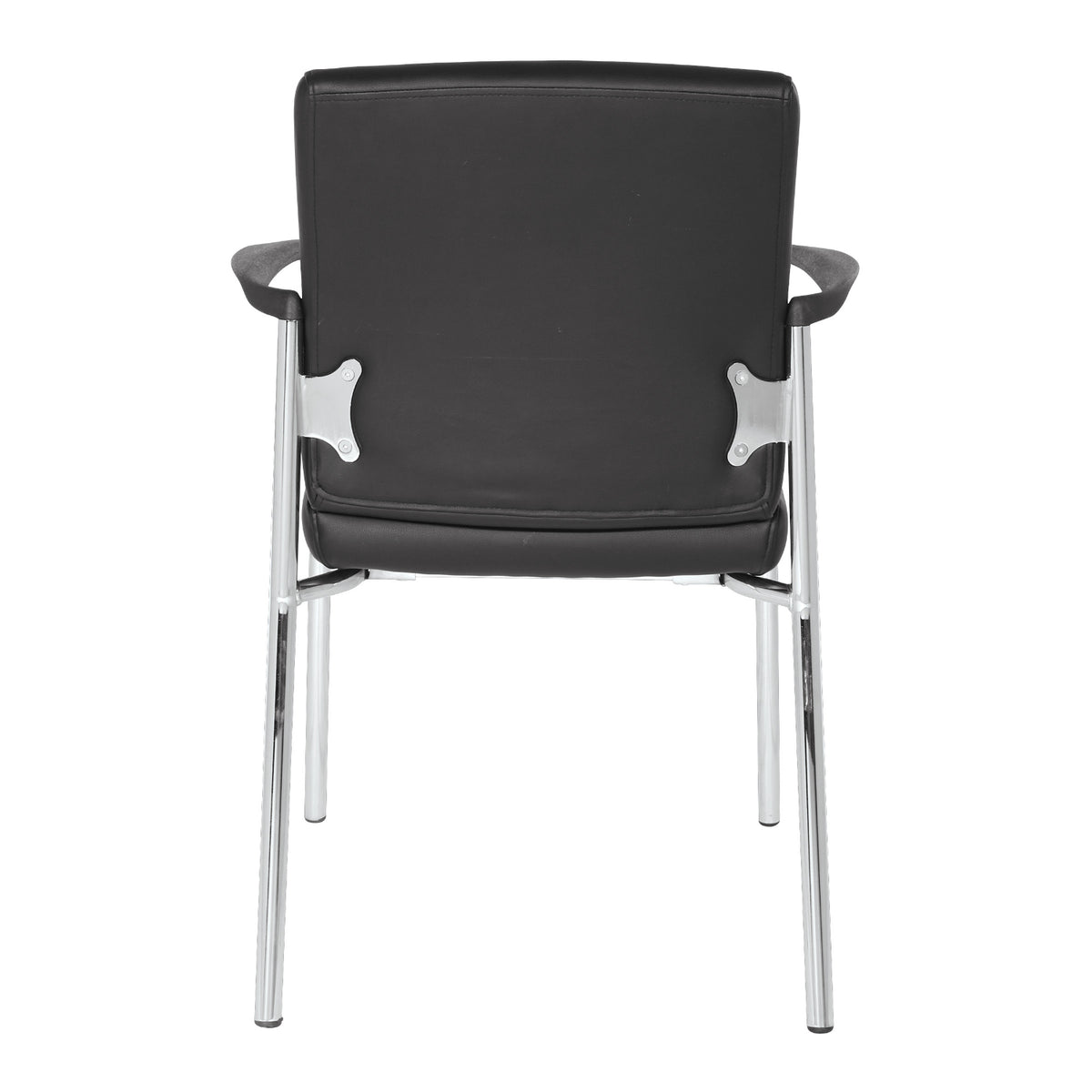 Low-Back Faux Leather Guest Chair with Chrome Finish Frame