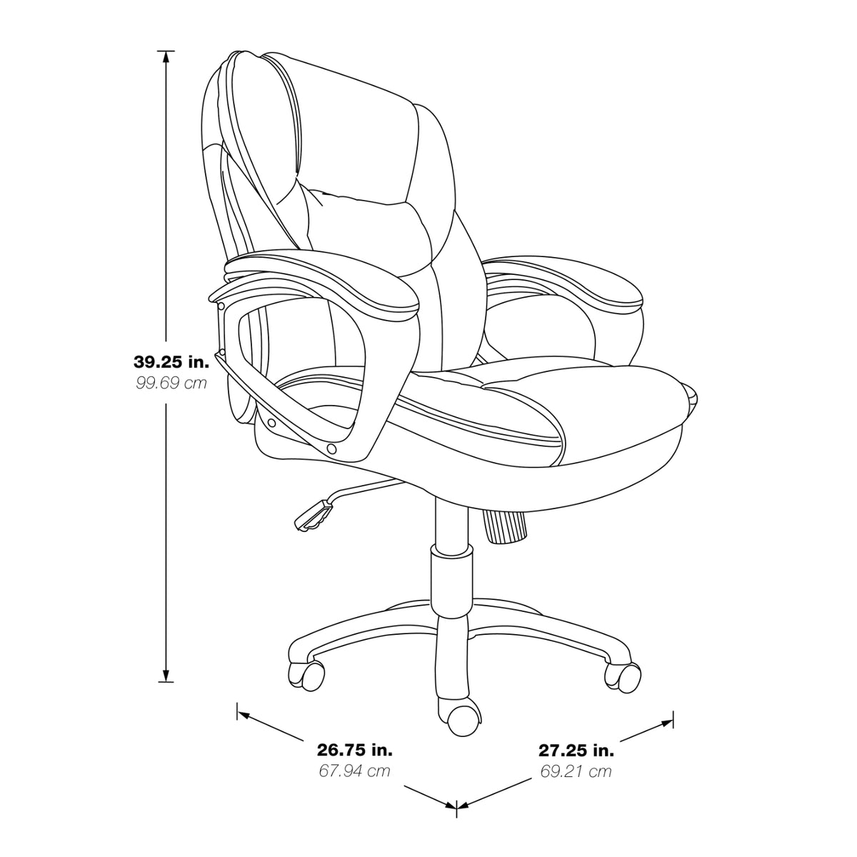 Faux Leather Manager's Chair with Padded Arms