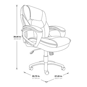 Faux Leather Manager's Chair with Padded Arms
