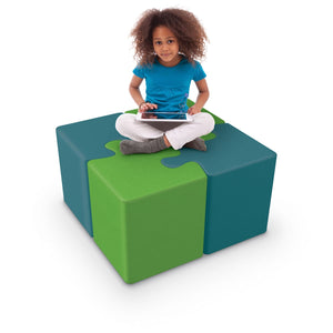 Tinker All Foam Soft Seating Puzzle Piece Set of 4, Ottoman