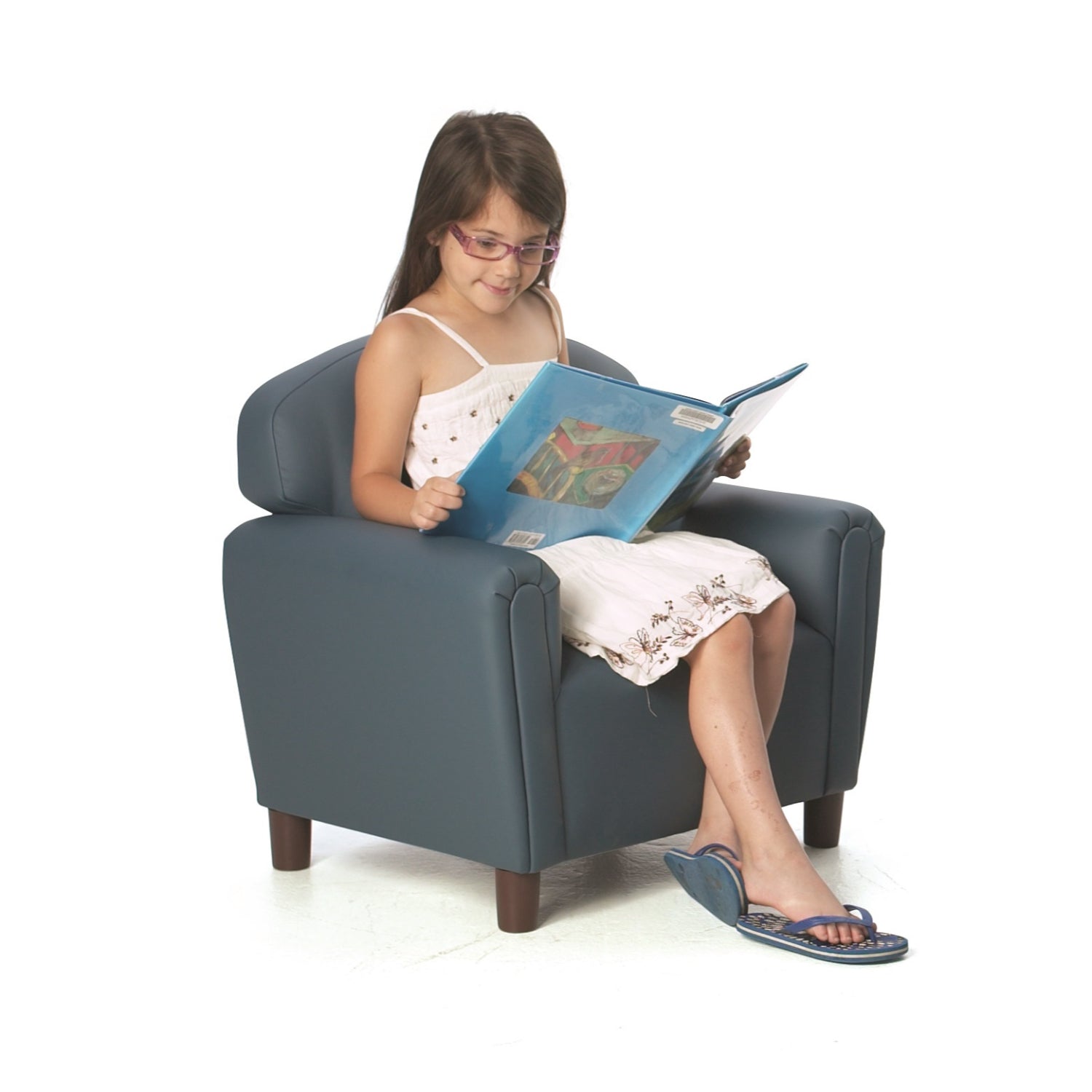 Brand New World "Just Like Home" Prechool Chair, Blue Enviro-Child Upholstery