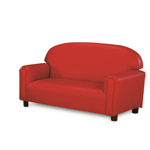 Brand New World "Just Like Home" Prechool Sofa, Red Premium Vinyl Upholstery