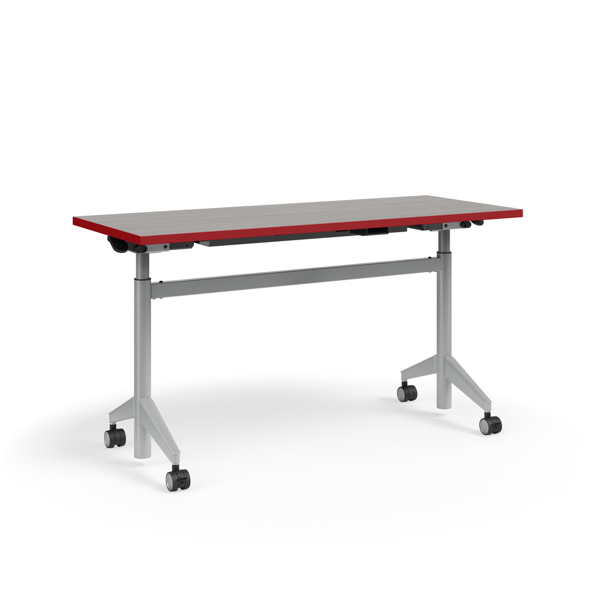 KI Pirouette Flip-Top/Nesting Rectangular Training Table, Pneumatic Adjustable Height "T" Base (29" - 44" H), FREE SHIPPING