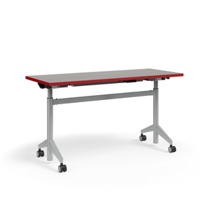KI Pirouette Flip-Top/Nesting Rectangular Training Table, Pneumatic Adjustable Height "T" Base (29" - 44" H), FREE SHIPPING