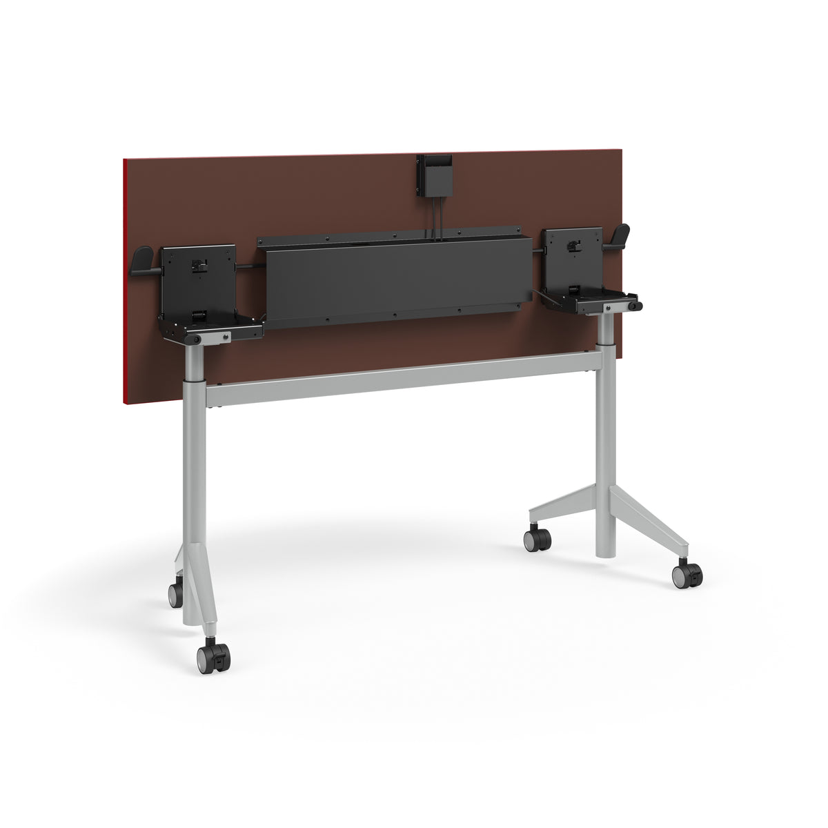 KI Pirouette Flip-Top/Nesting Rectangular Training Table, Pneumatic Adjustable Height "T" Base (29" - 44" H), FREE SHIPPING