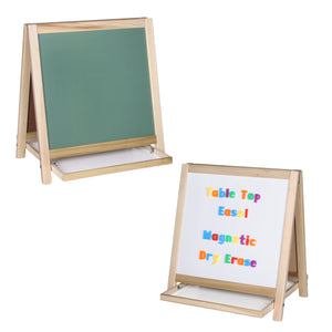 Flipside Products Table Top Easel, Magnetic Dry Erase/Chalkboard