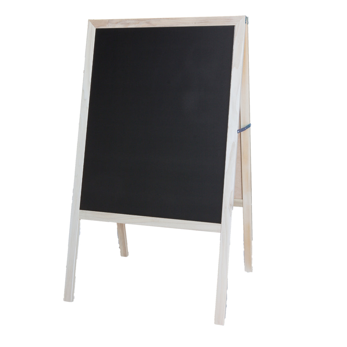 Flipside Products Marquee Easel, 42"H x 24"W, White Dry Erase/Black Chalkboard, Natural Finish