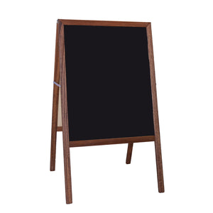 Flipside Products Marquee Easel, 42"H x 24"W, White Dry Erase/Black Chalkboard, Stained Finish