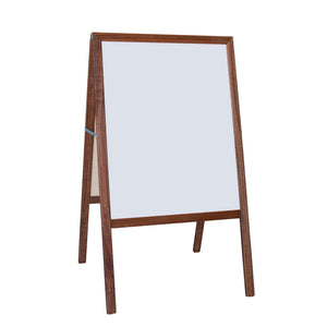 Flipside Products Marquee Easel, 42"H x 24"W, White Dry Erase/Black Chalkboard, Stained Finish