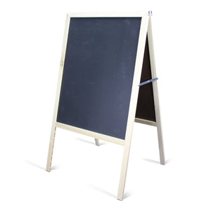 Flipside Products Marquee Easel, 42"H x 24"W, Black Chalkboards, Natural Finish