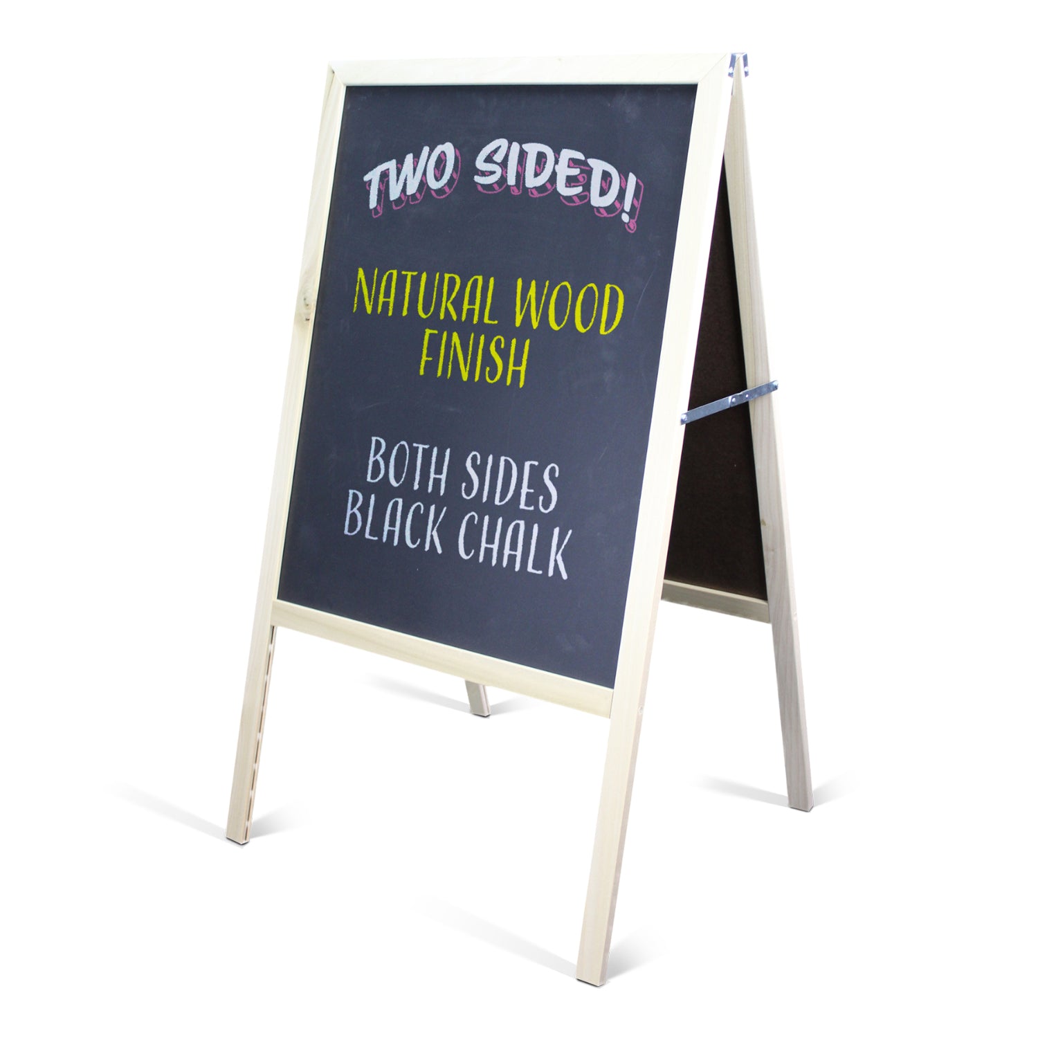 Flipside Products Marquee Easel, 42"H x 24"W, Black Chalkboards, Natural Finish