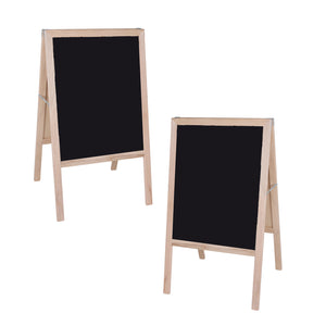 Flipside Products Marquee Easel, 42"H x 24"W, Black Dry Erase, Natural Finish