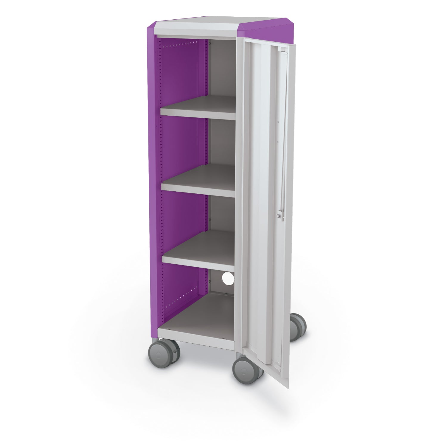 Compass Mini H3 Mobile Makerspace Shelf Cabinet with Door, 3 Shelves