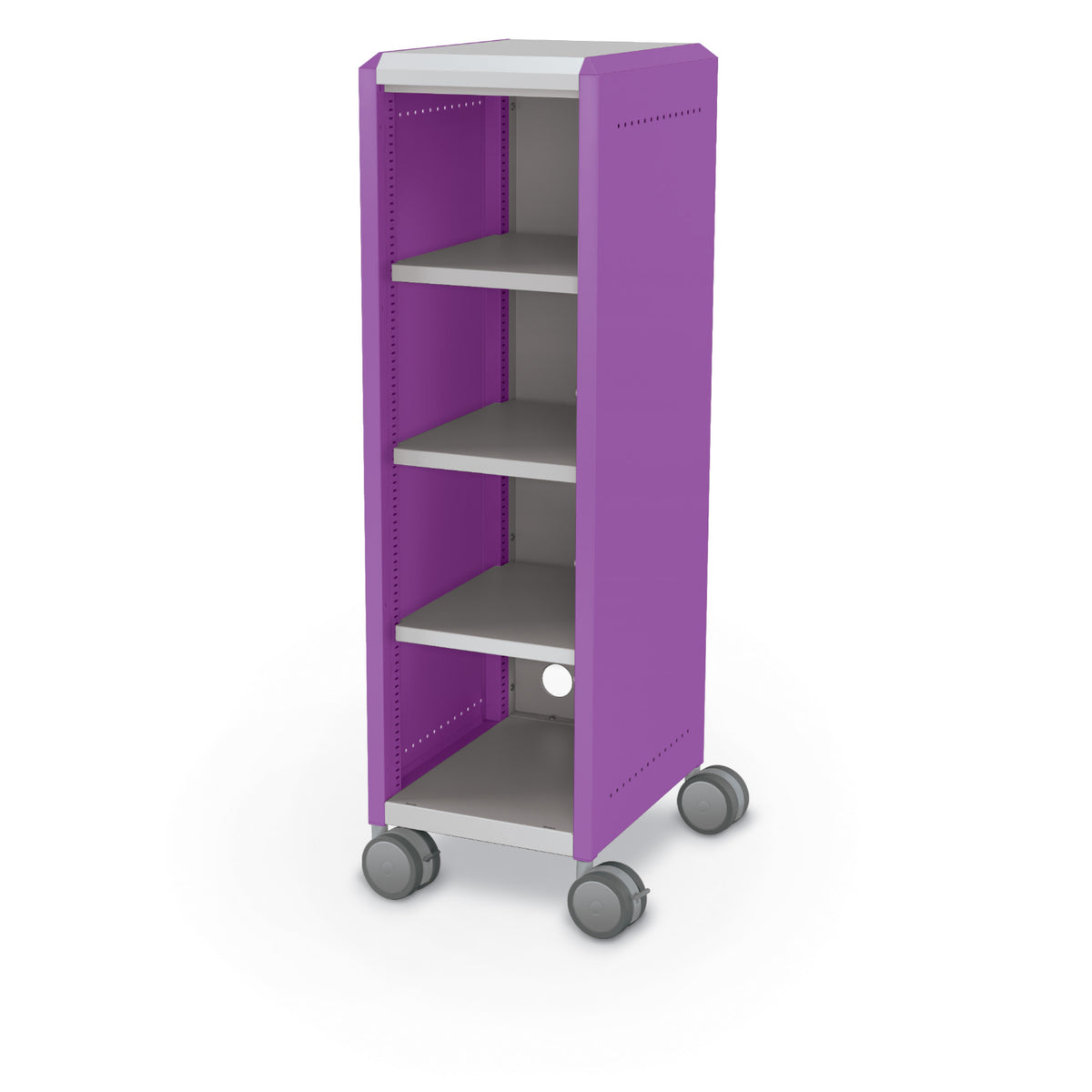 Compass Mini H3 Mobile Makerspace Open Shelf Cabinet, 3 Shelves