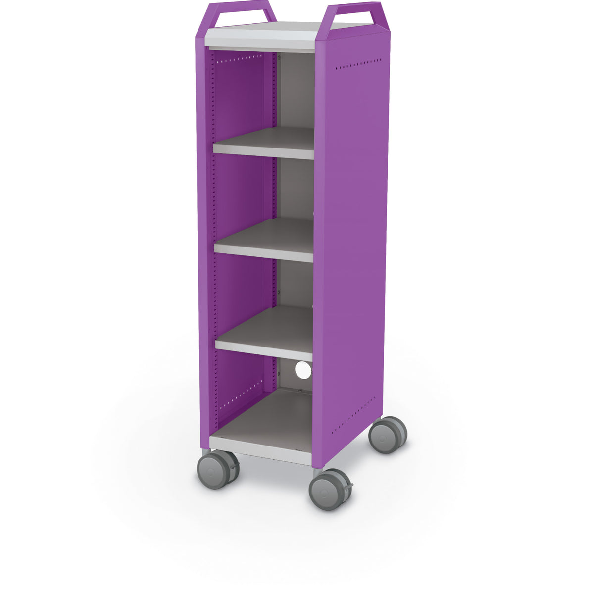 Compass Mini H3 Mobile Makerspace Open Shelf Cabinet with Handles,Shelves