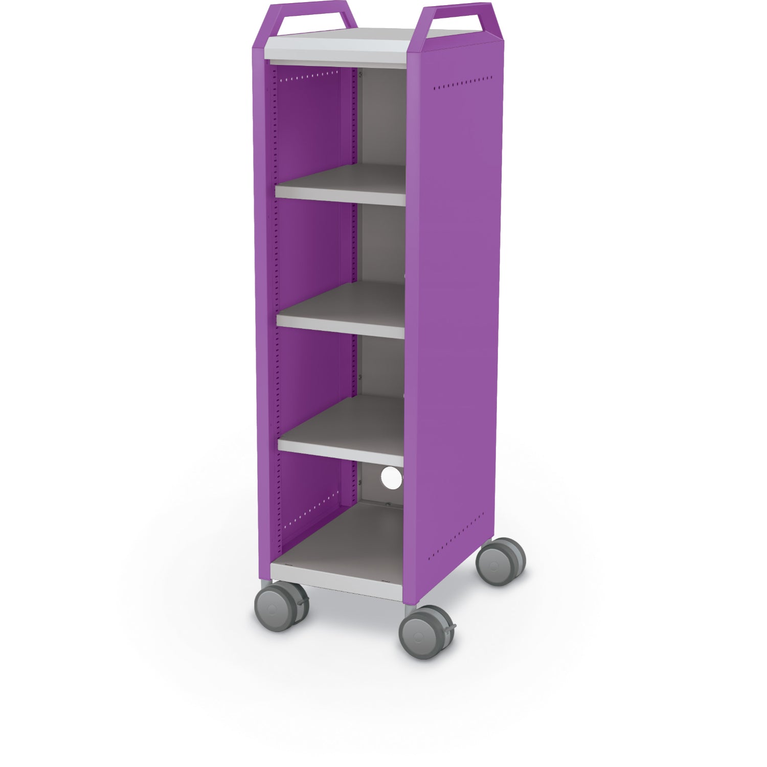 Compass Mini H3 Mobile Makerspace Open Shelf Cabinet with Handles,Shelves