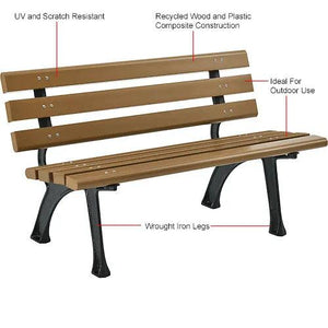 Global Industrial Recycled Park Bench, 4'