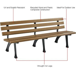 Global Industrial Recycled Park Bench, 6'