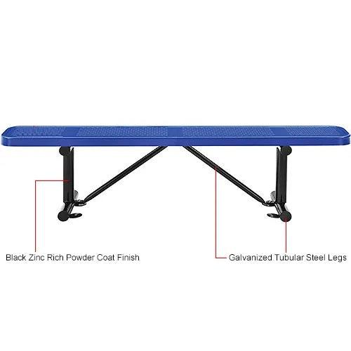 Global Industrial Thermoplastic Coated Metal Flat Bench, 6', Perforated Metal