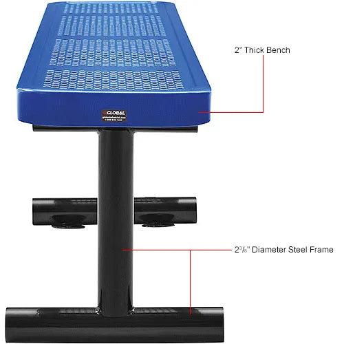 Global Industrial Thermoplastic Coated Metal Flat Bench, 6', Perforated Metal