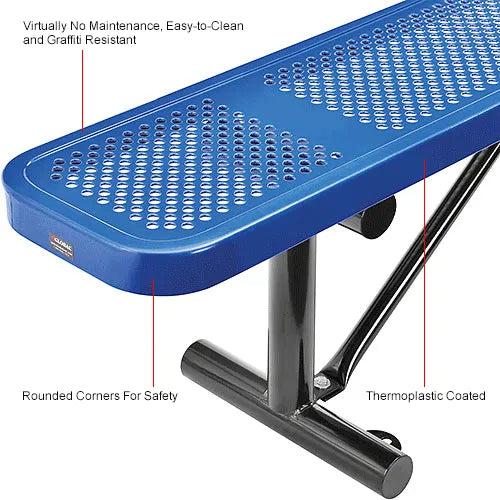 Global Industrial Thermoplastic Coated Metal Flat Bench, 6', Perforated Metal