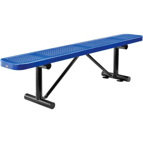 Global Industrial Thermoplastic Coated Metal Flat Bench, 6', Perforated Metal