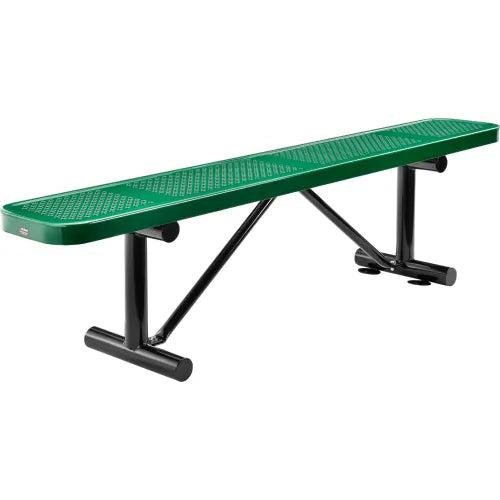 Global Industrial Thermoplastic Coated Metal Flat Bench, 6', Perforated Metal