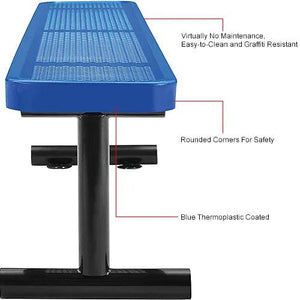 Global Industrial Thermoplastic Coated Metal  Flat Bench, 96", Perforated Metal