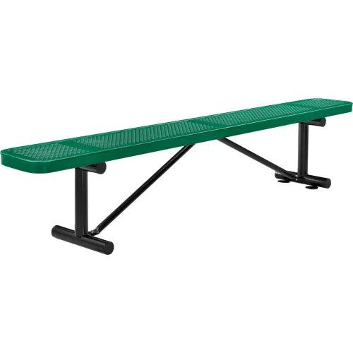 Global Industrial Thermoplastic Coated Metal Flat Bench, 8', Perforated Metal
