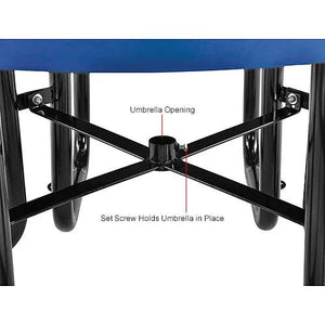 Global Industrial Thermoplastic Coated Metal Round Picnic Table, 46", Perforated Metal